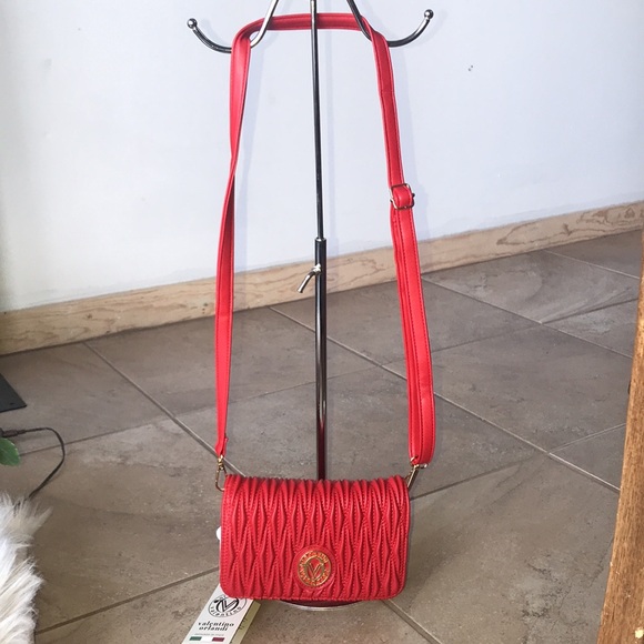 VALENTINO ORLANDI RED CINCHED 2 WAY PURSE - Picture 14 of 15